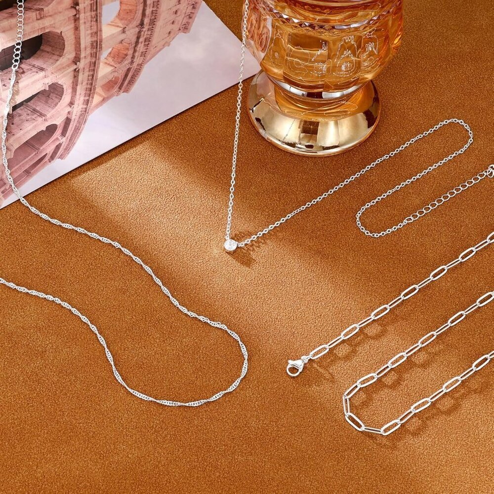 Trendy Lightweight Silver Plated Stackable Neckla… - image 6